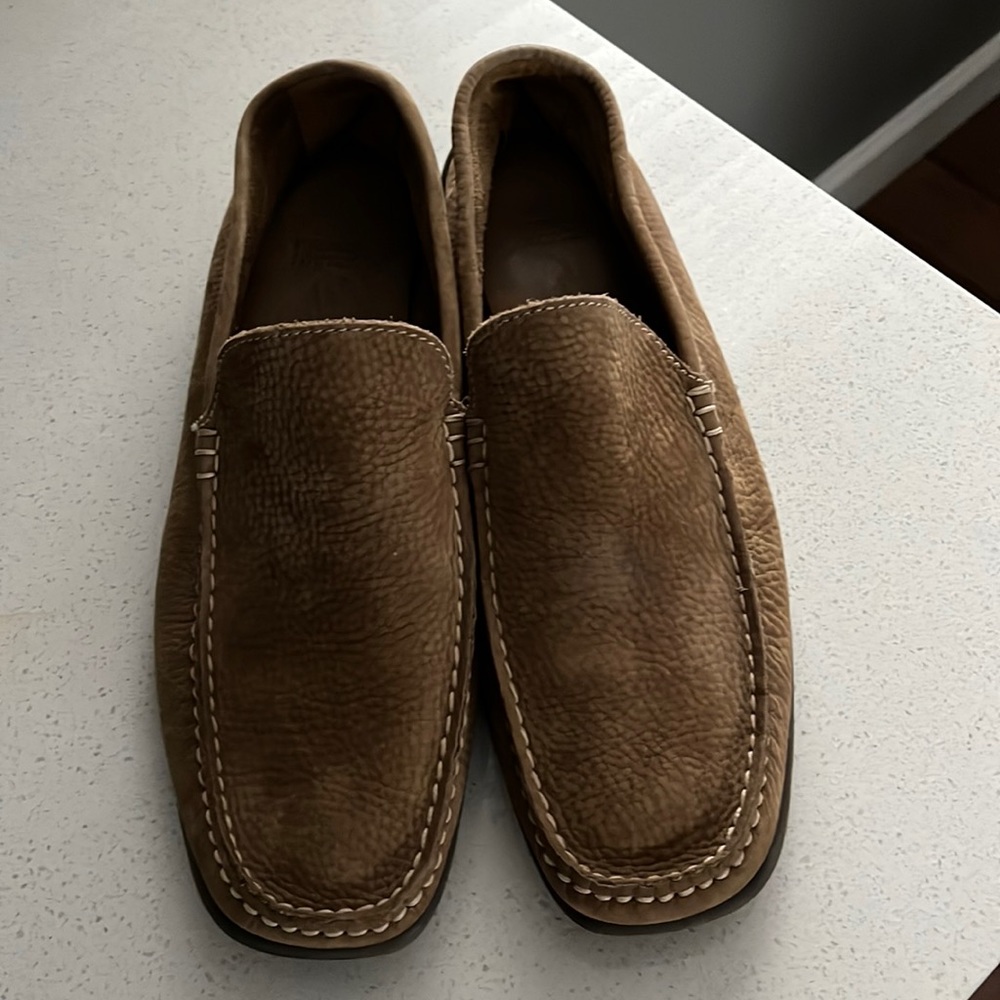 Frau Mens 44 US 10-11 Extra Light Loafers Suede Leather Drivers Made In Italy